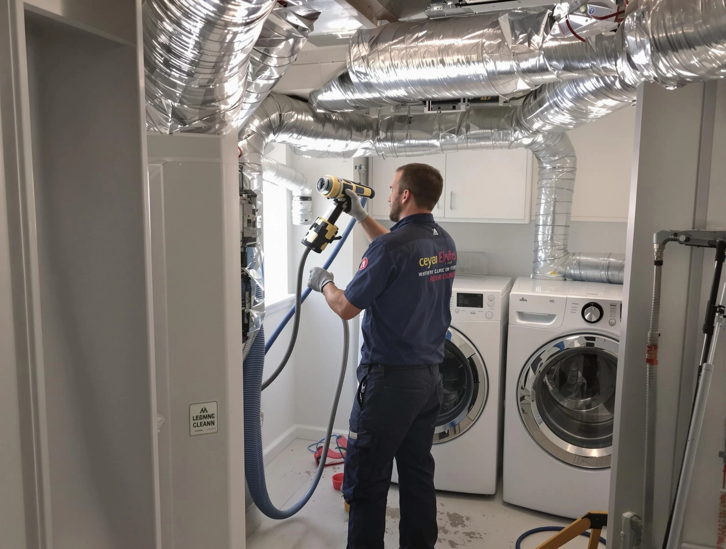 Pawtucket Dryer Vent Cleaning specialist using advanced equipment for thorough duct cleaning in Pawtucket
