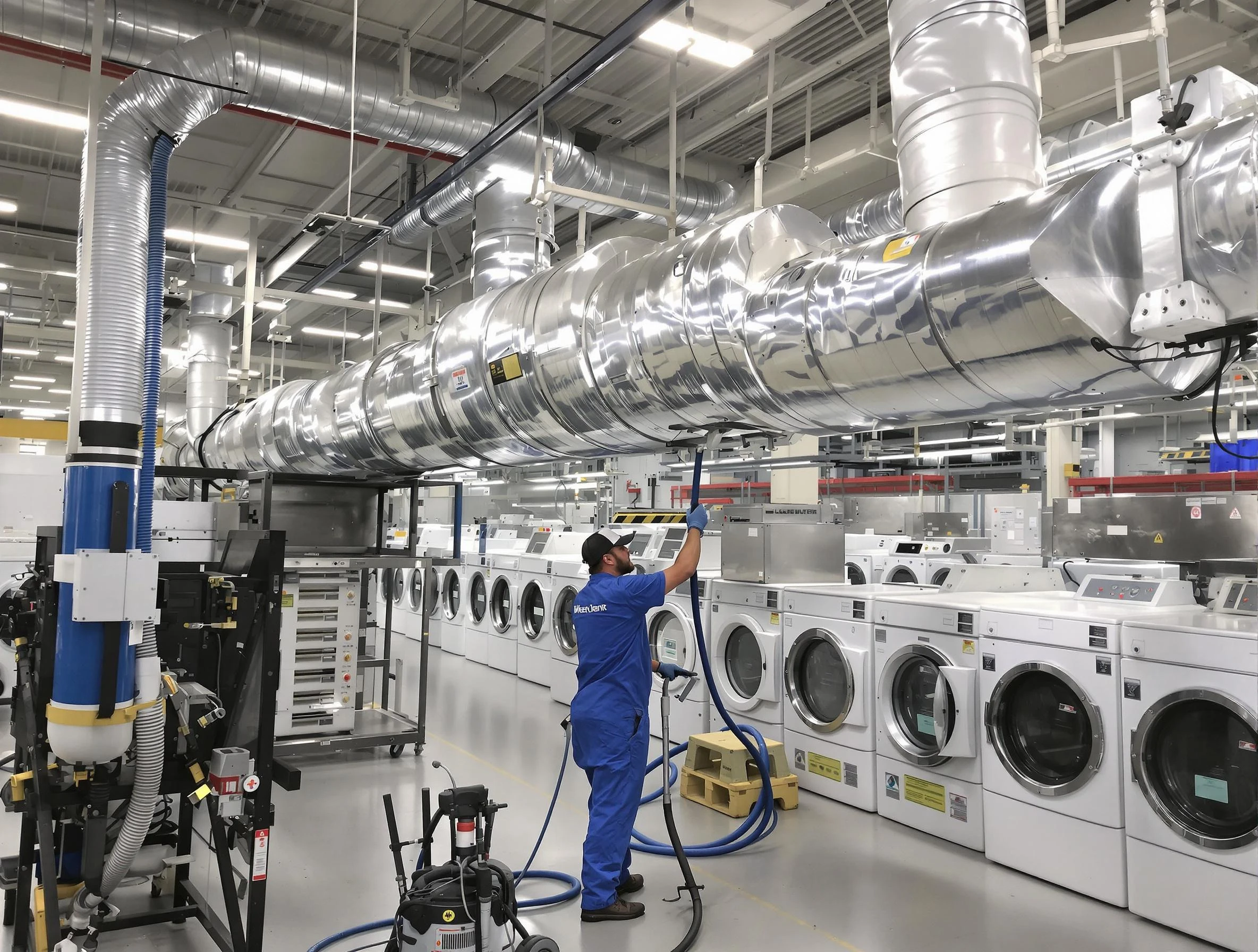 Pawtucket Dryer Vent Cleaning team performing heavy-duty industrial dryer vent cleaning in Pawtucket